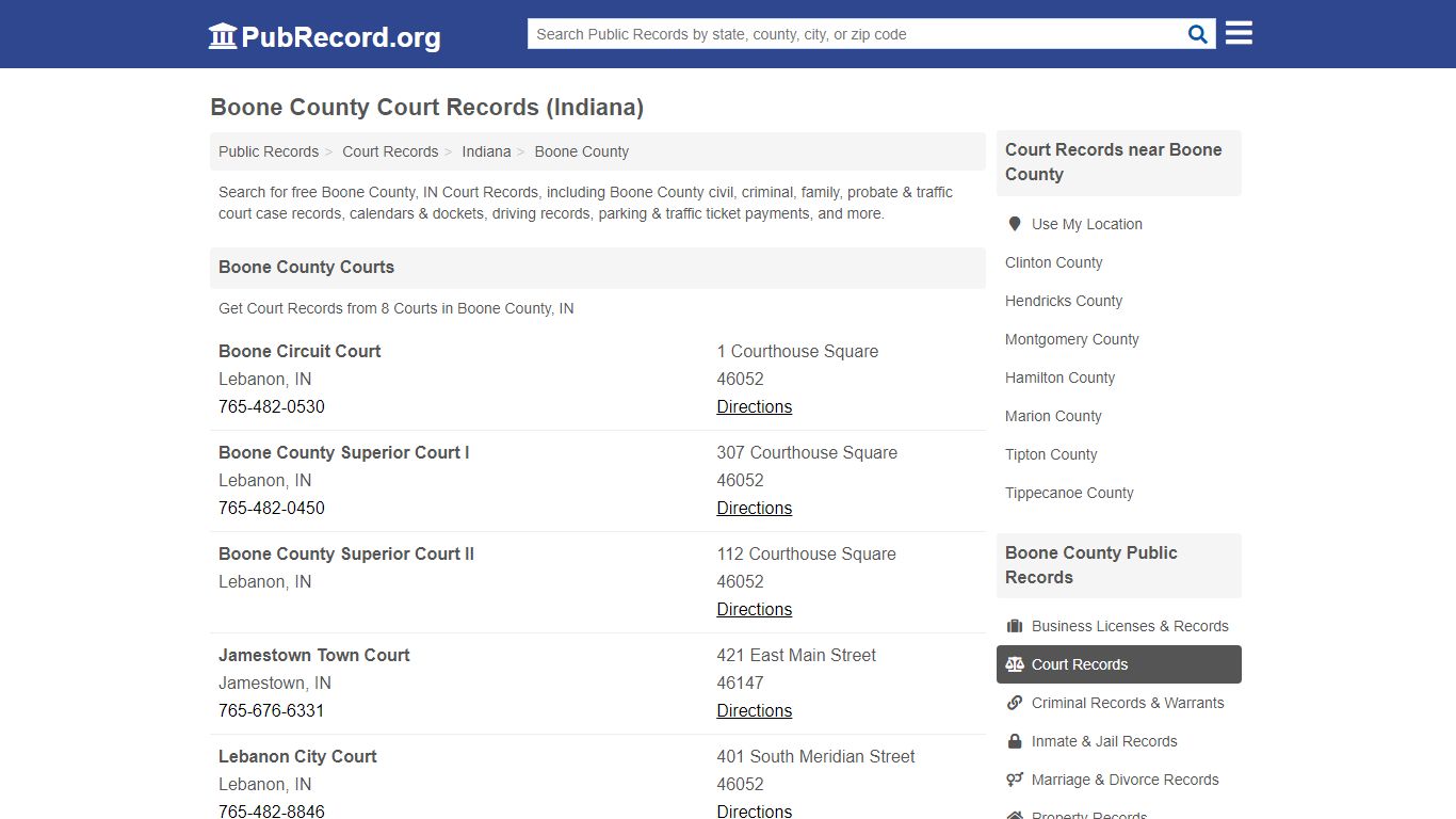 Free Boone County Court Records (Indiana Court Records)