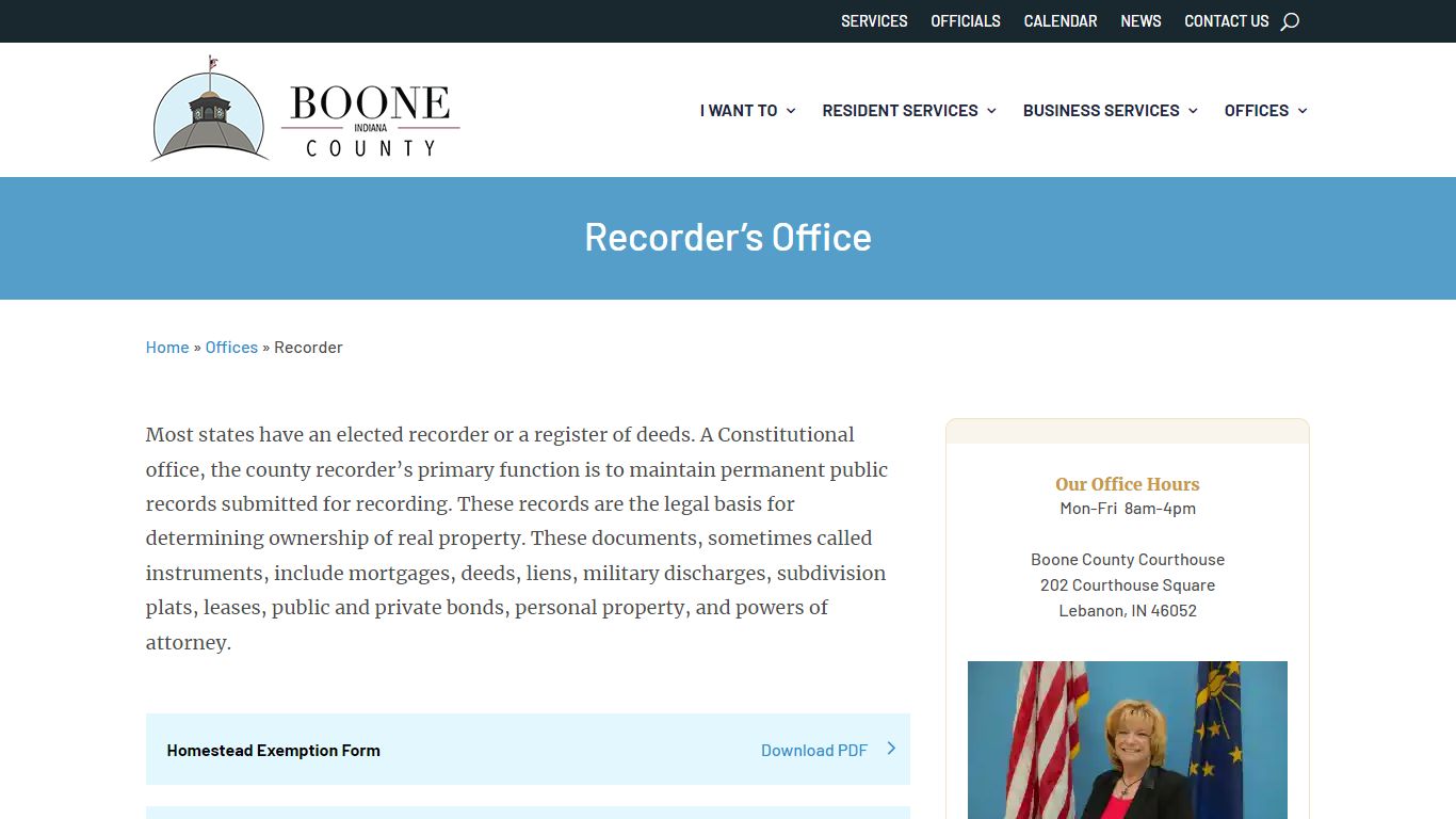 Recorder - Boone County, Indiana