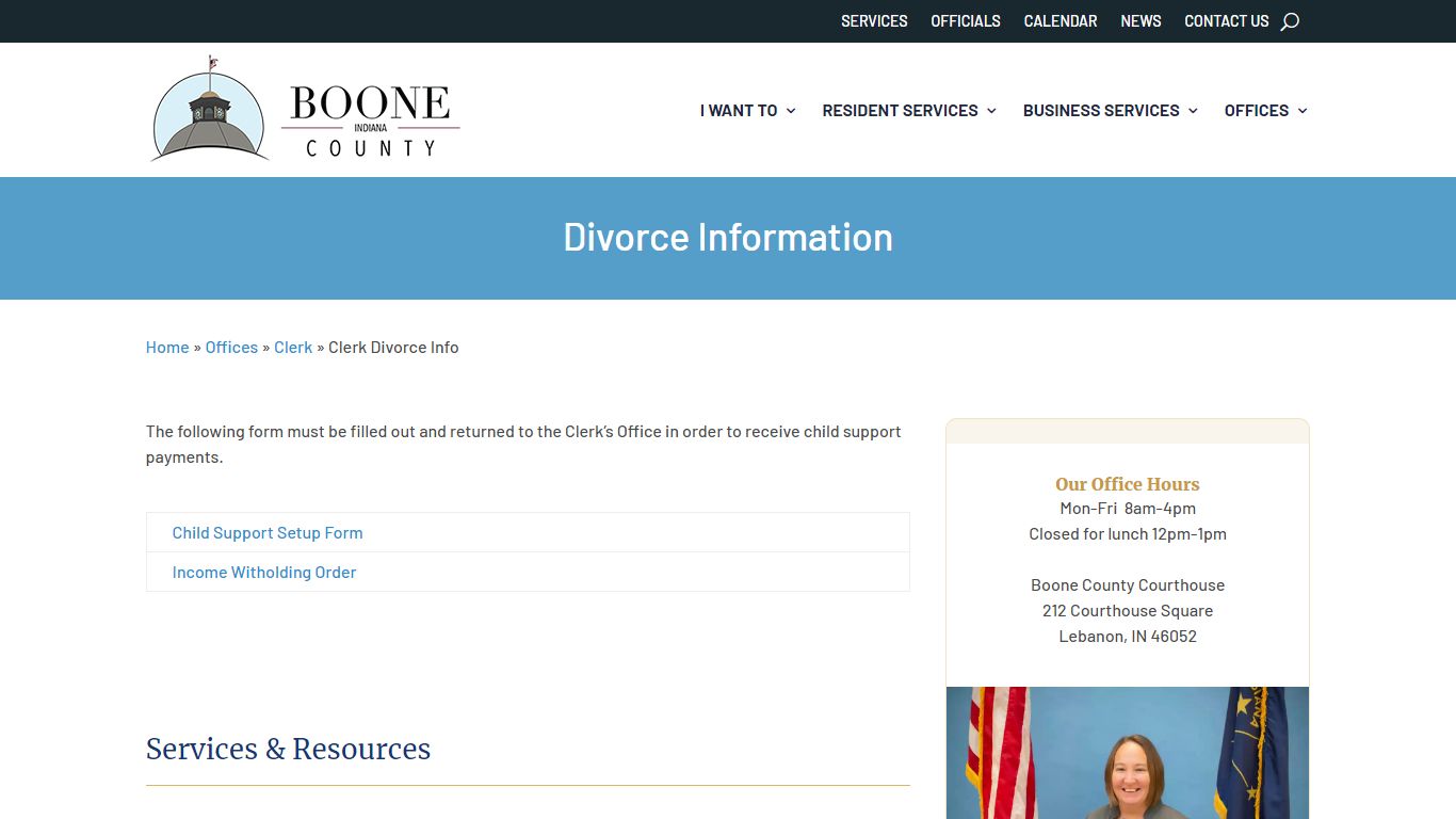 Clerk Divorce Info - Boone County, Indiana